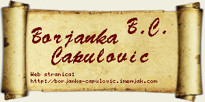Borjanka Capulović vizit kartica